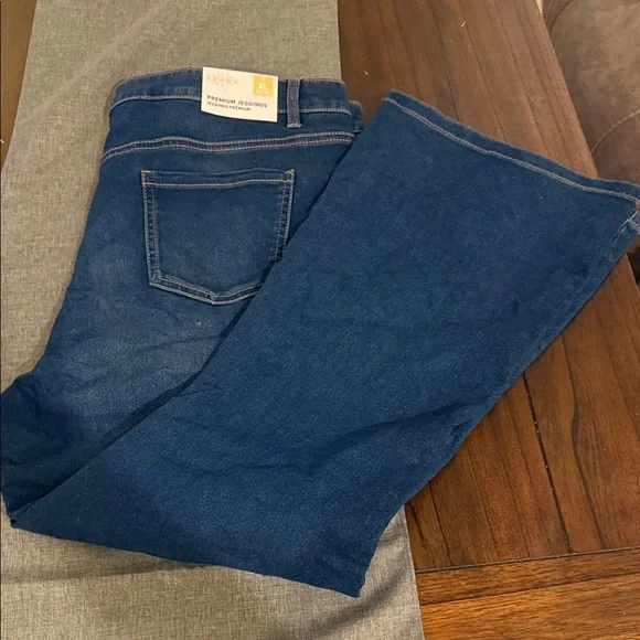 Serra Dark Blue Flare & Wide Leg Jeans - Picture 4 of 7